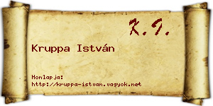 Kruppa István névjegykártya